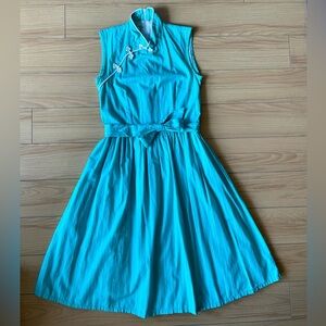 1950s Turquoise Midi Dress